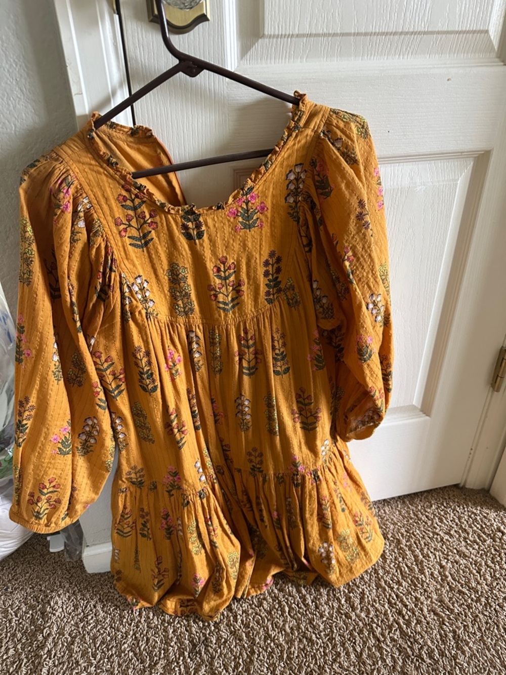 Pink Chicken Yellow Floral-Trim Dress